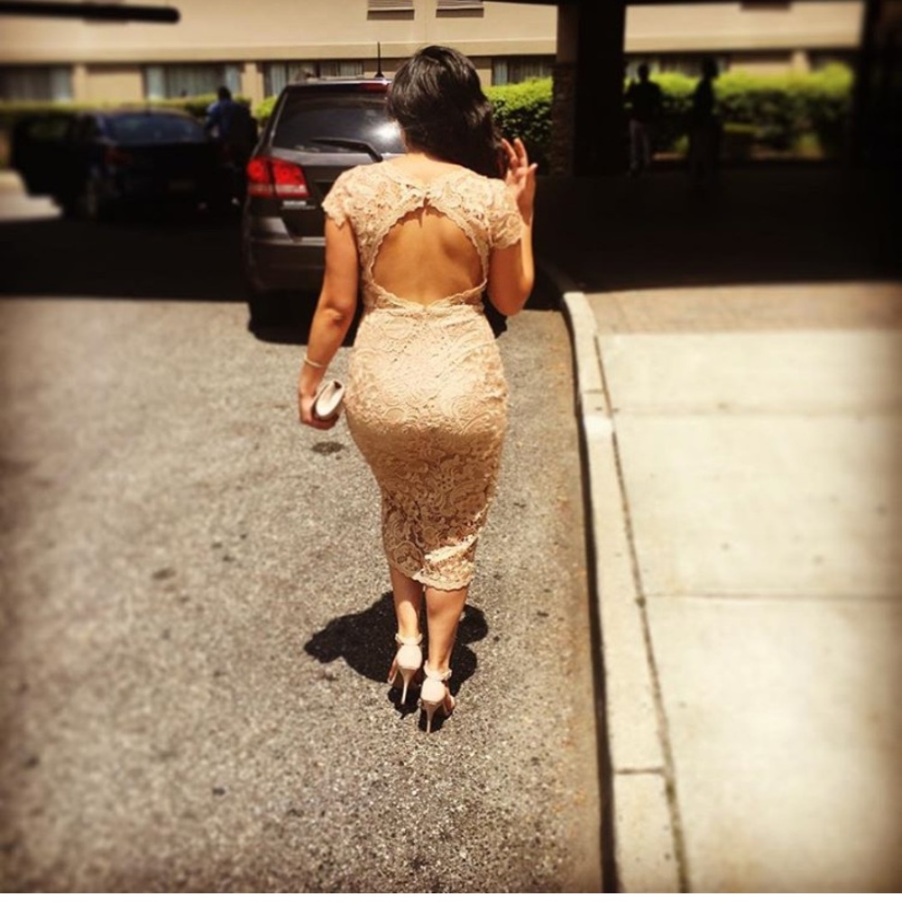 DANIELLE COUTURE- midi wedding guest dress
